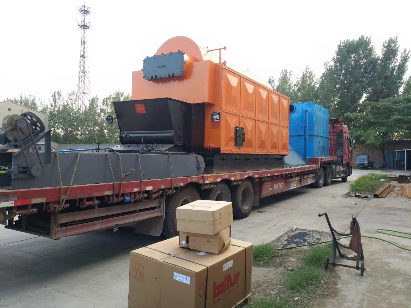 Ship to Spain 2ton horizontal biomass steam boiler